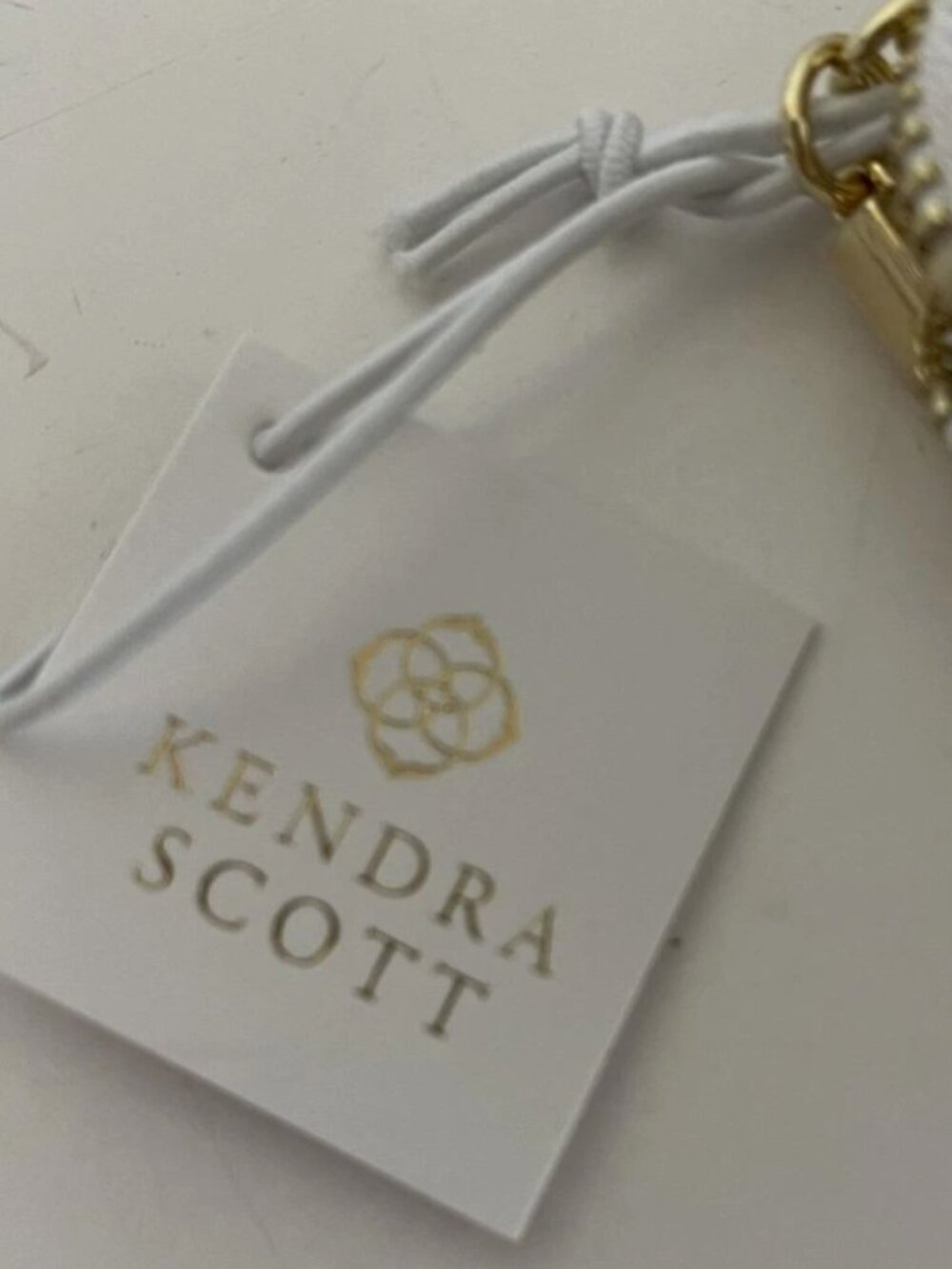 NWT Kendra Scott 2Piece Cosmetic Bag Set in White/Gold Design - Picture 11 of 11